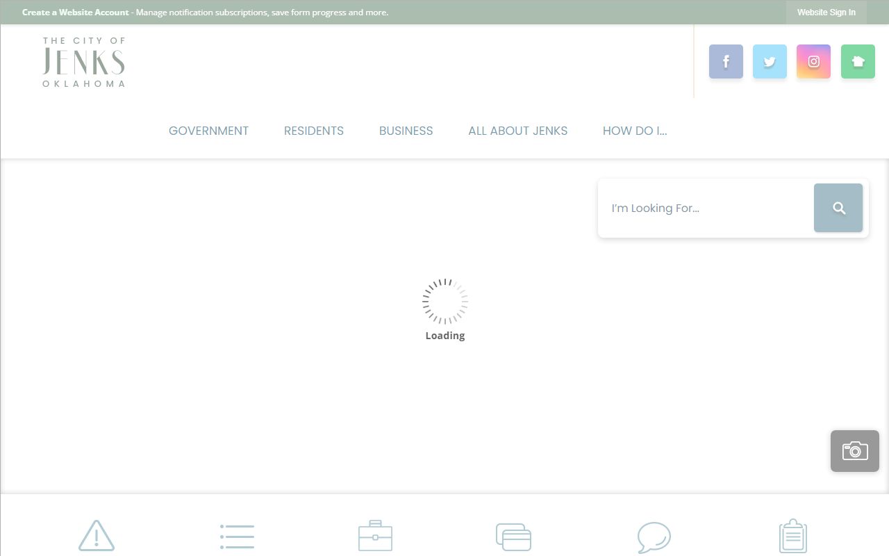 Jenks city homepage for warrant record information