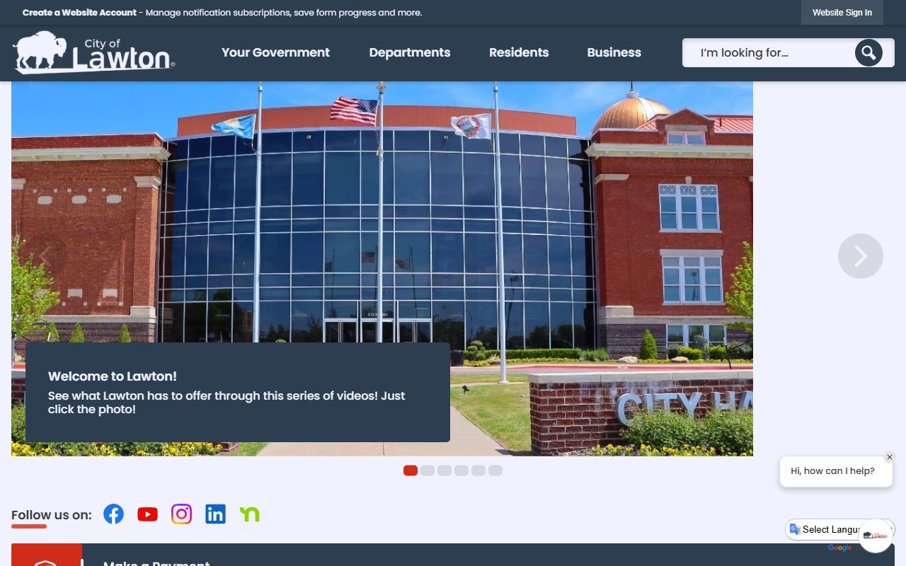 Lawton city homepage for warrant record information