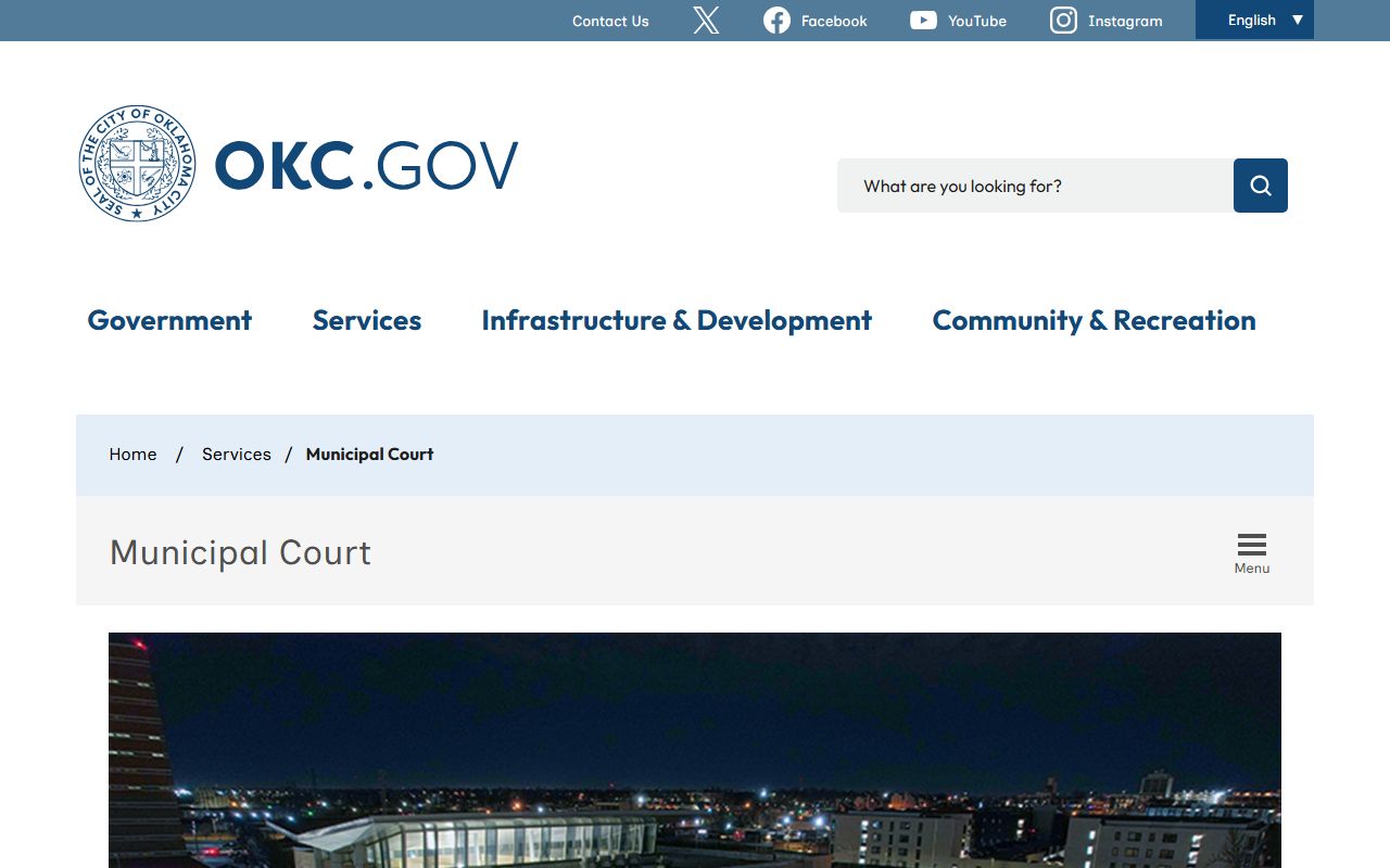 Oklahoma City Municipal Court website for warrant record searches