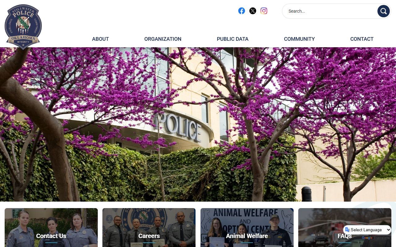 Stillwater Police Department website for warrant inquiries
