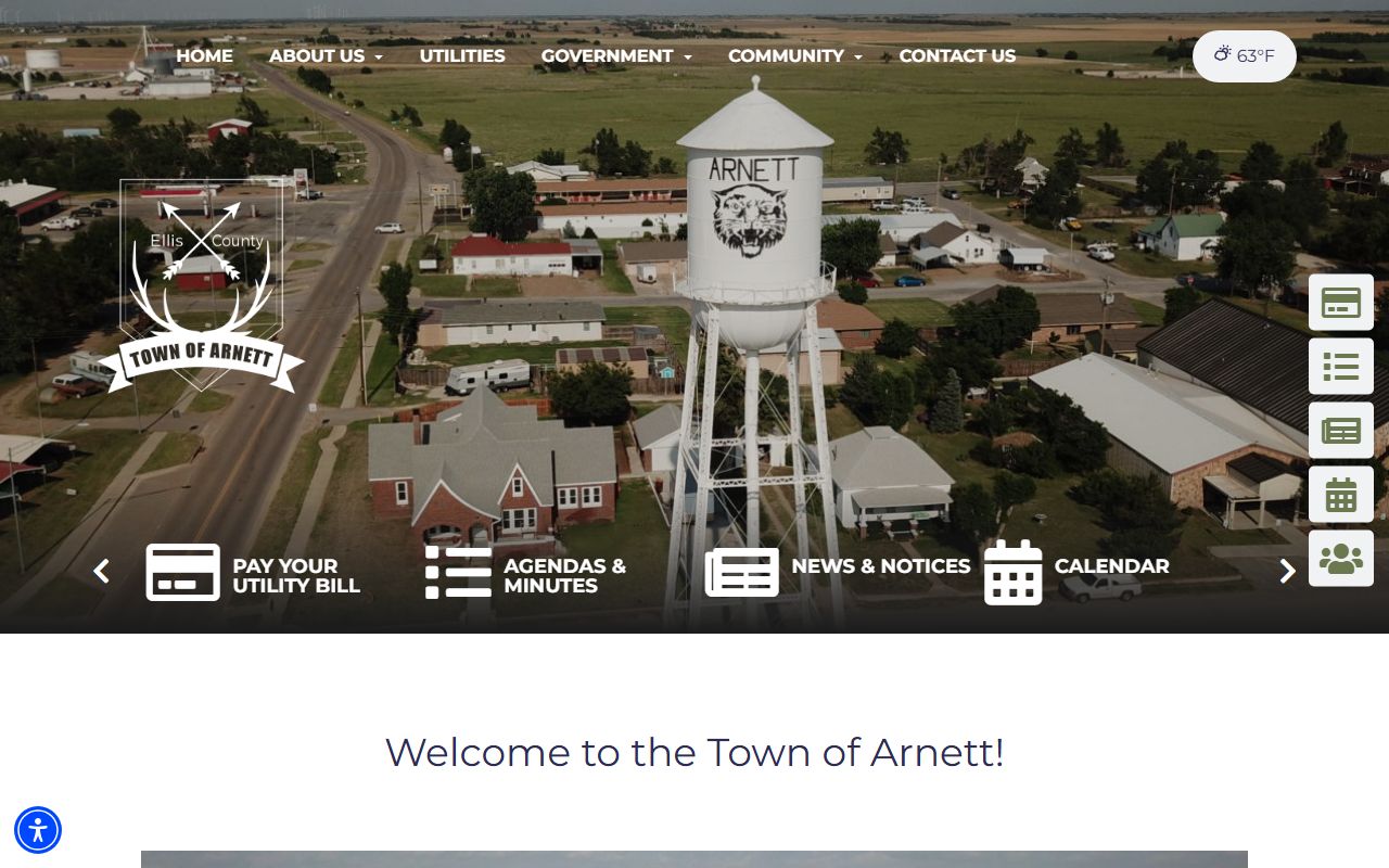 Arnett city information for Ellis County warrant records