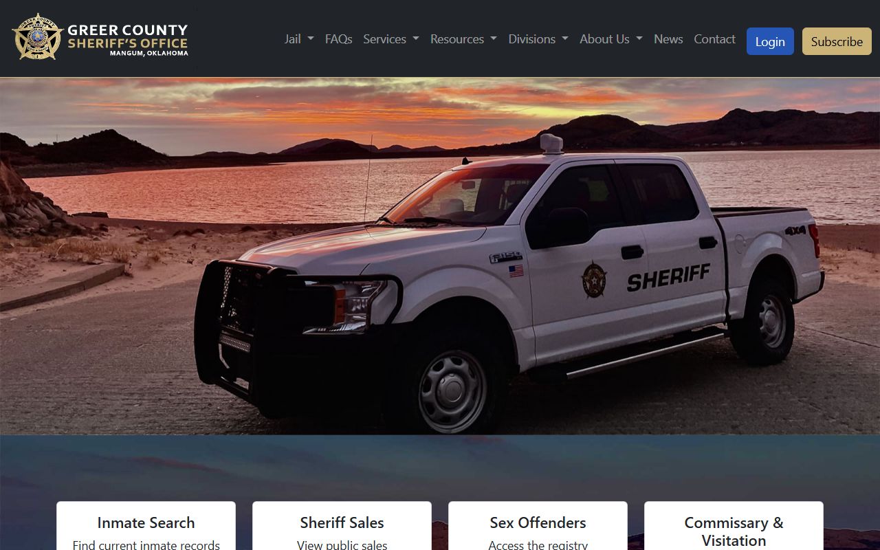 Greer County Sheriff's Office for warrant records inquiries