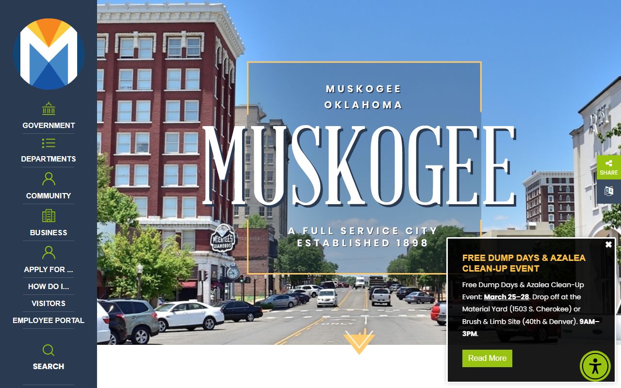 Muskogee city information for Muskogee County warrant record searches
