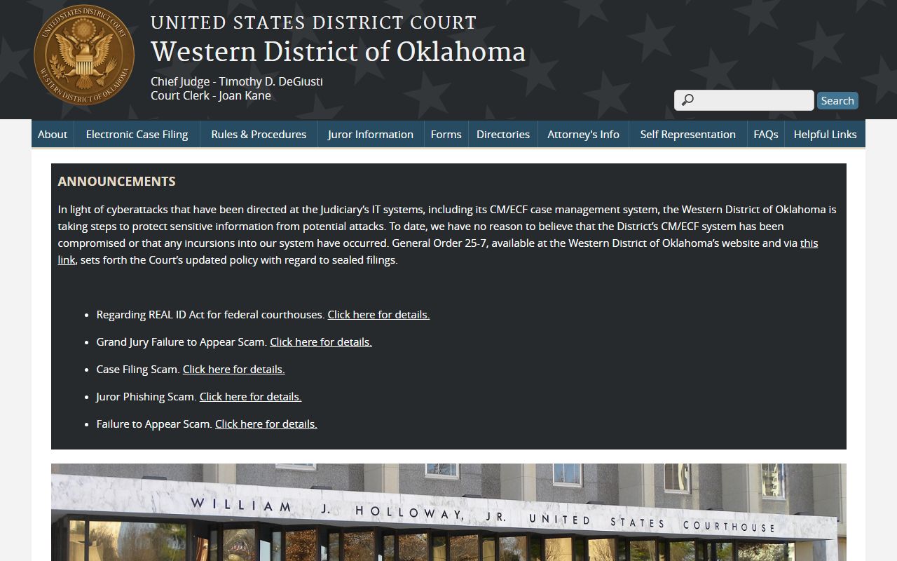 U.S. District Court Western District of Oklahoma