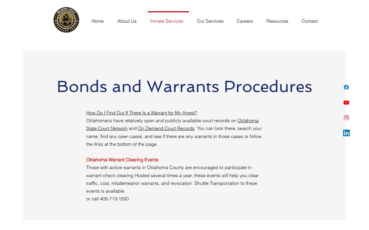 Oklahoma County warrants and bonds page