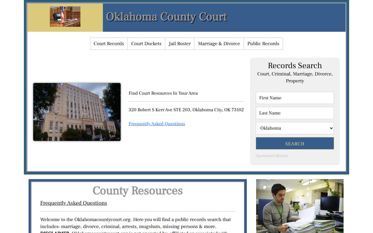 Oklahoma County court records website