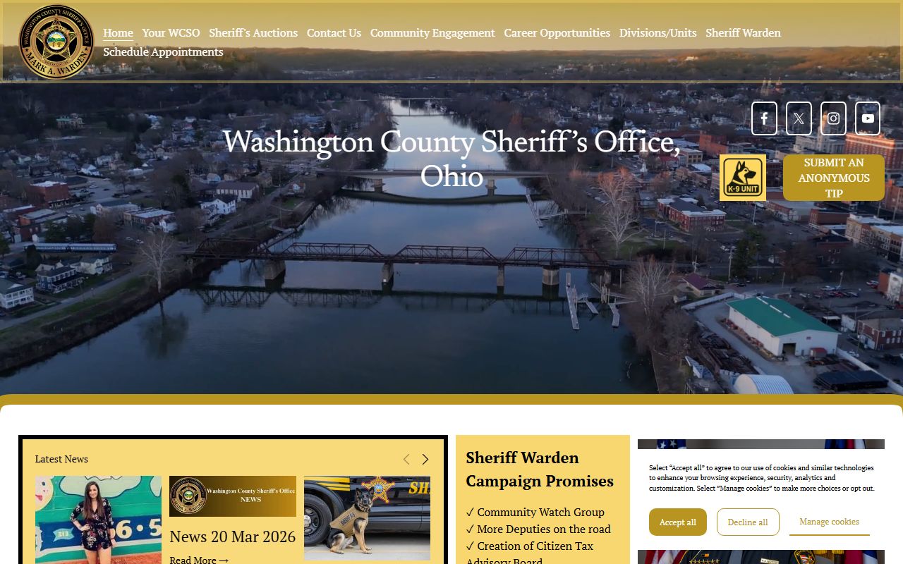 Washington County Sheriff warrant records information