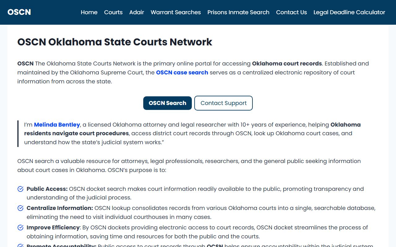 OSCN research guide for advanced Oklahoma warrant record searches